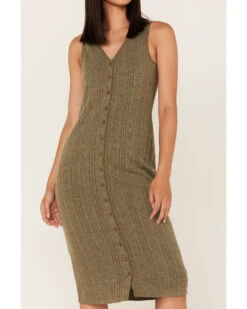 Cleo + Wolf Women's Ribbed Tank Midi Dress -Deals Grace Apparel Store 2000373299 370 P3