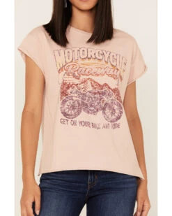 Cleo + Wolf Women's Motorcycle Raceway Vintage Graphic Tee -Deals Grace Apparel Store 2000373301 840 P3