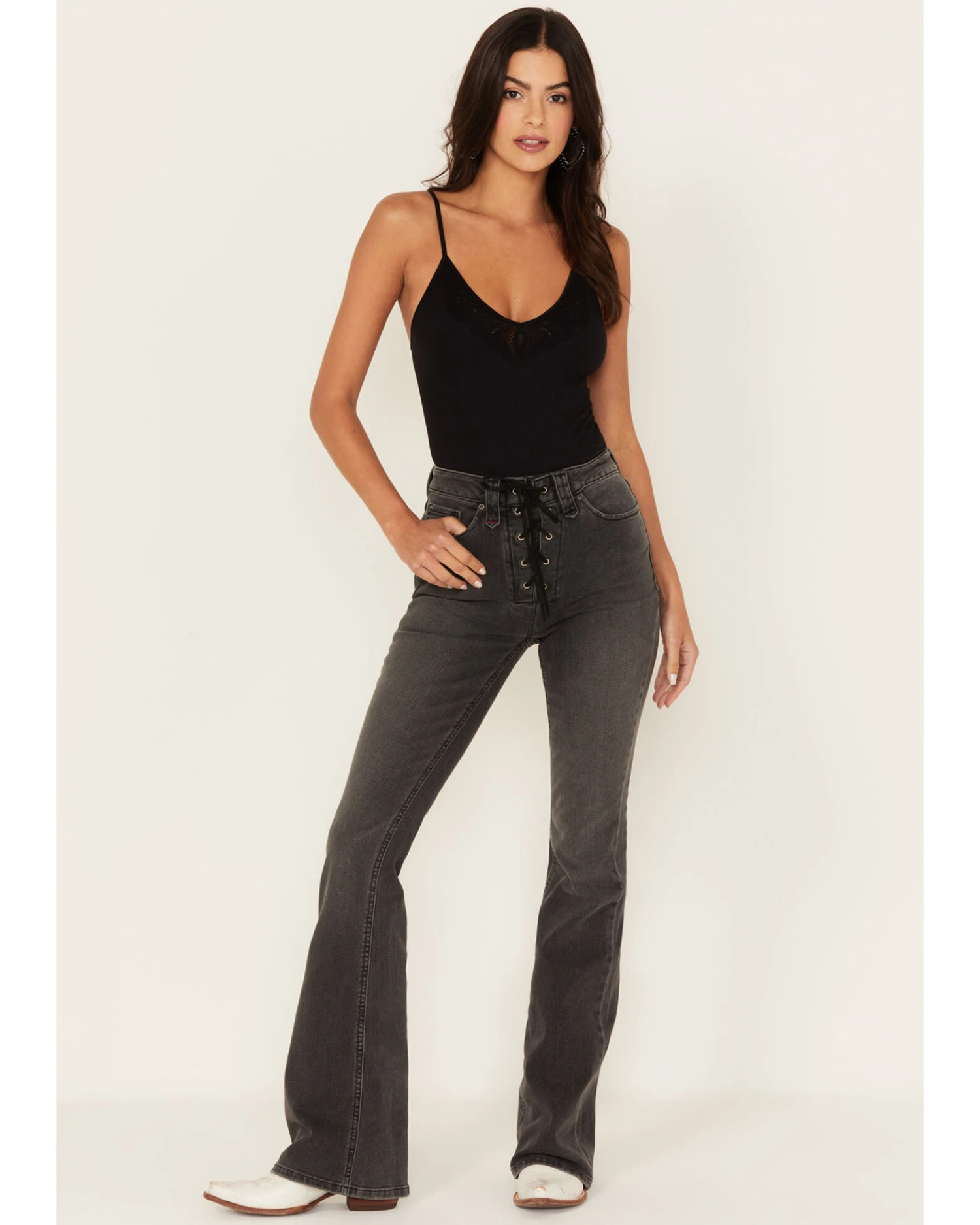 Idyllwind Women's Twelve South Wash Down High Risin Lace-Up Bootcut Jeans 1 Idyllwind Women's Twelve South Wash Down High Risin Lace-Up Bootcut Jeans