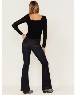 Idyllwind Women's Hillsboro Dark Wash High Rise Seamed Outlaw Flare Jeans -Deals Grace Apparel Store 2000373409 417 P3