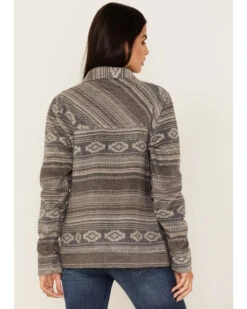 Cruel Girl Women's Striped Geo Print Fleece Trucker Shacket -Deals Grace Apparel Store 2000373573 001 P4