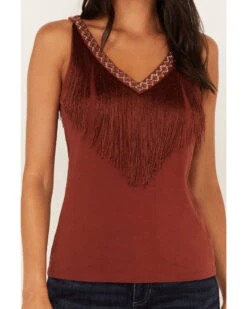 Idyllwind Women's Songstress Embroidered Fringe Tank Top -Deals Grace Apparel Store 2000373623 213 P3