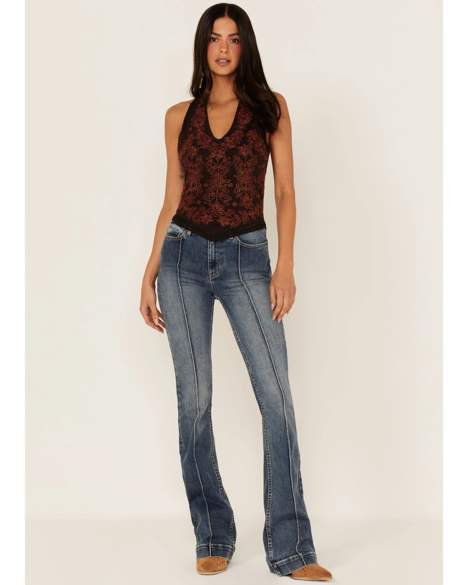 Idyllwind Women's Embroidered Floral Halter Top 2 Idyllwind Women's Embroidered Floral Halter Top - Image 2