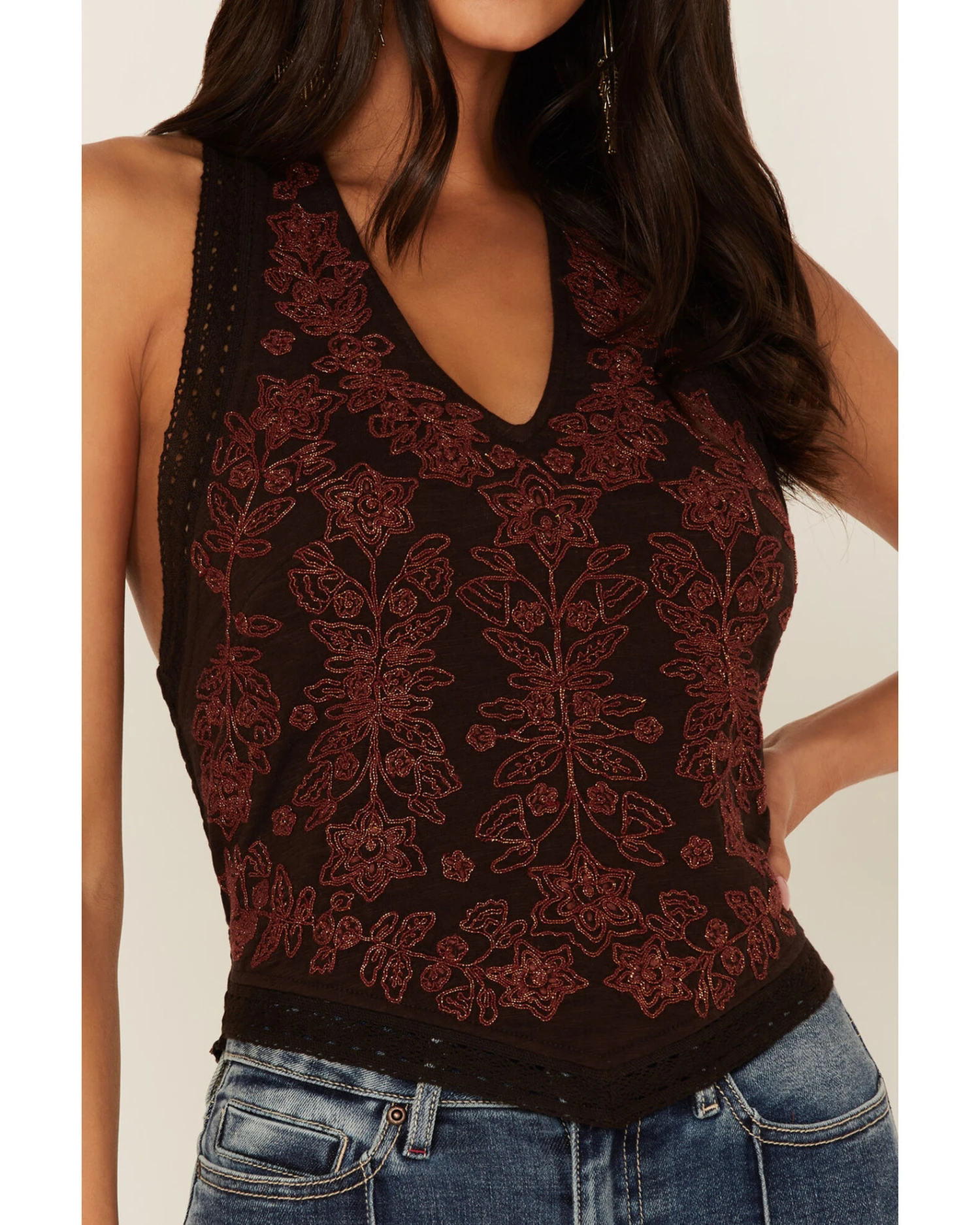 Idyllwind Women's Embroidered Floral Halter Top 3 Idyllwind Women's Embroidered Floral Halter Top - Image 3