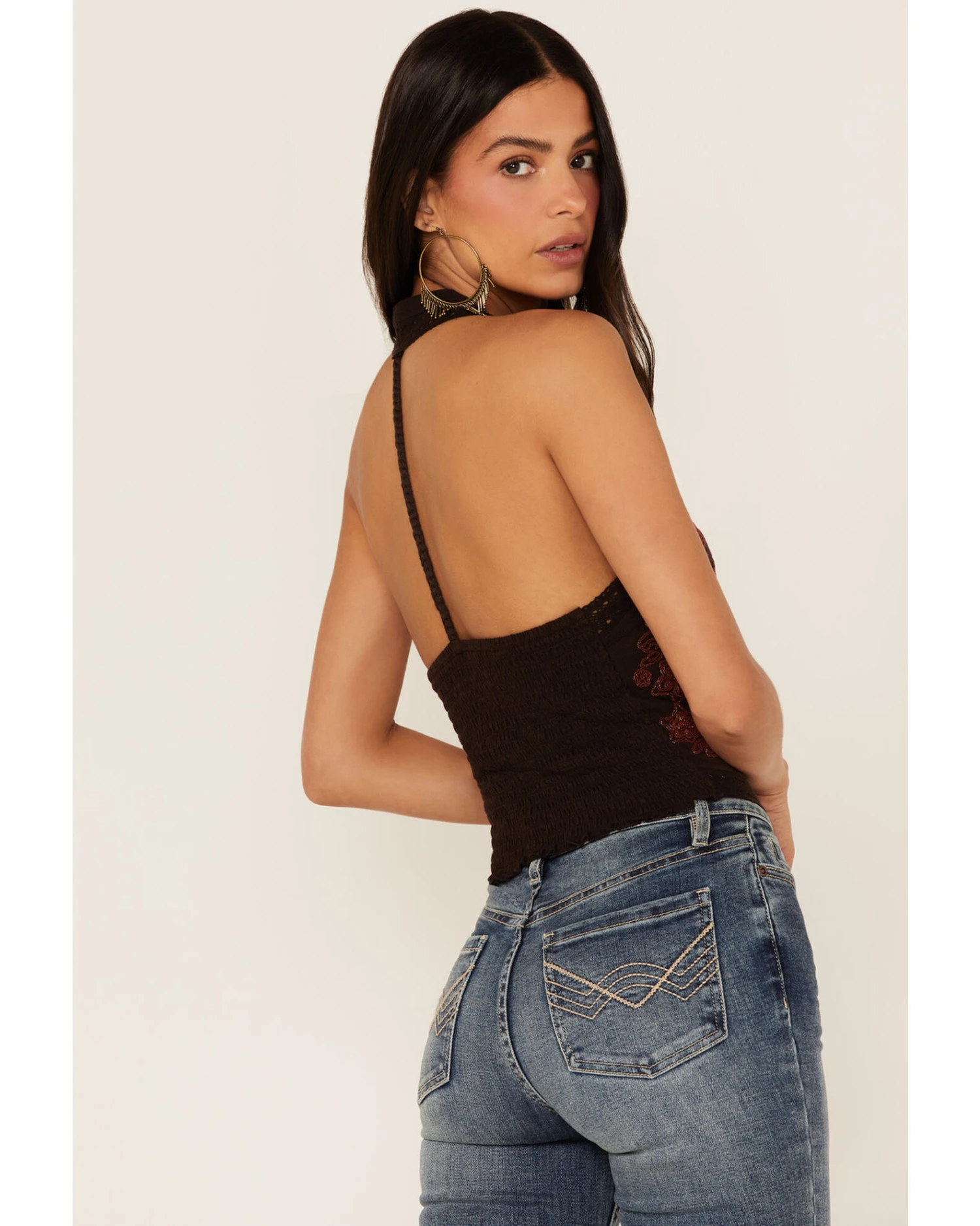 Idyllwind Women's Embroidered Floral Halter Top 4 Idyllwind Women's Embroidered Floral Halter Top - Image 4