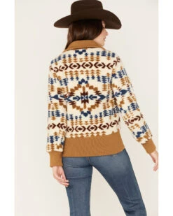 Pendleton Women's Foxglove Berber Mixed Print Fleece Bomber Jacket  -Deals Grace Apparel Store 2000374180 200 P4