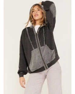 Cleo + Wolf Women's Seamed Zip Hoodie