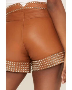 Understated Leather Women's High Rise Studded Leather Thelma Shorts -Deals Grace Apparel Store 2000374919 280 P4