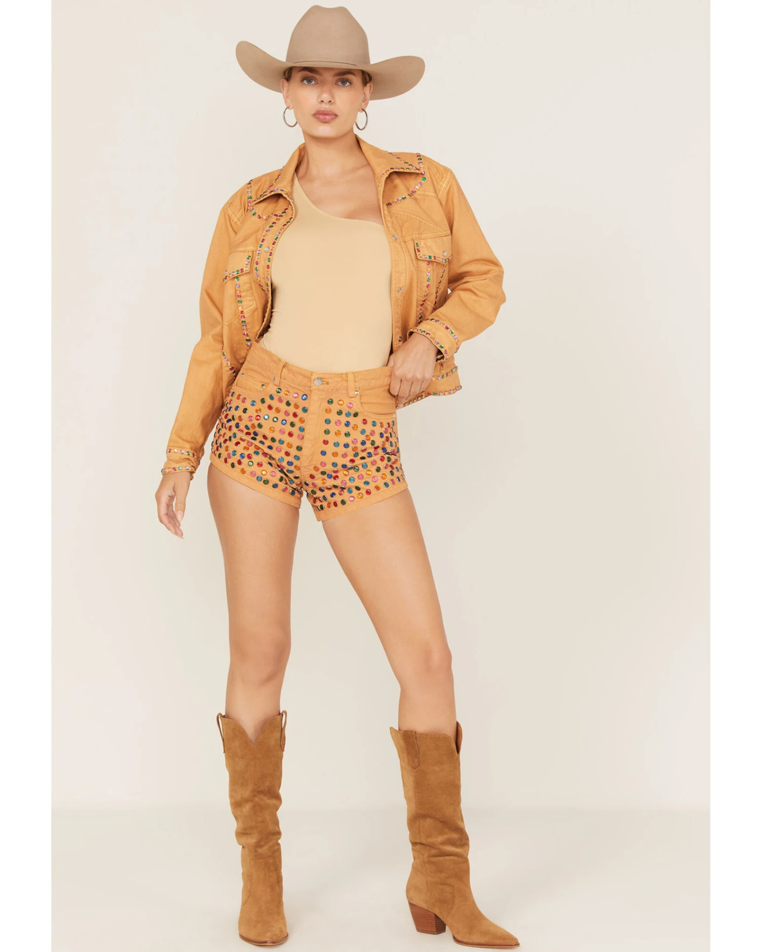 Understated Leather Women's Elvis Rhinestone Western Denim Snap Jacket 2 Understated Leather Women's Elvis Rhinestone Western Denim Snap Jacket - Image 2