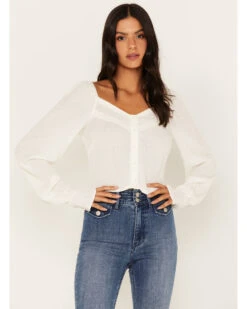 Idyllwind Women's Swiss Dot Lace Poet Blouse