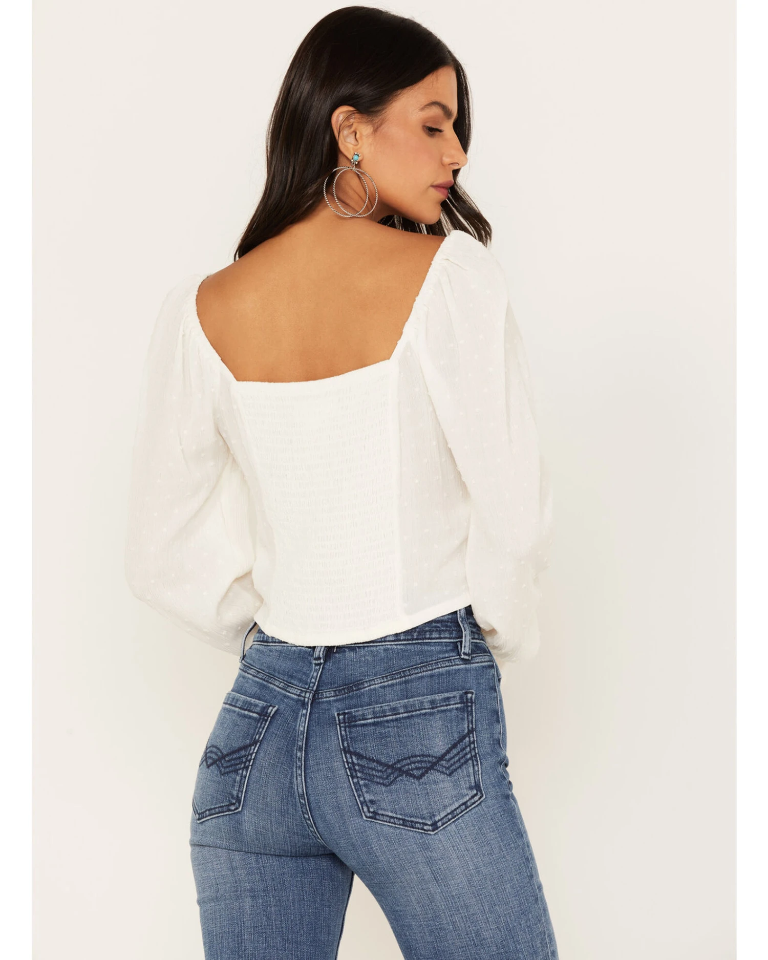 Idyllwind Women's Swiss Dot Lace Poet Blouse 4 Idyllwind Women's Swiss Dot Lace Poet Blouse - Image 4