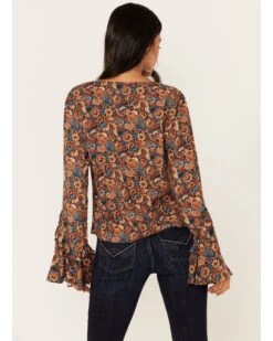 Idyllwind Women's Rouge Paisley Print Lace-Up Top 6 Idyllwind Women's Rouge Paisley Print Lace-Up Top -Deals Grace Apparel Store 2000375297 401 P3