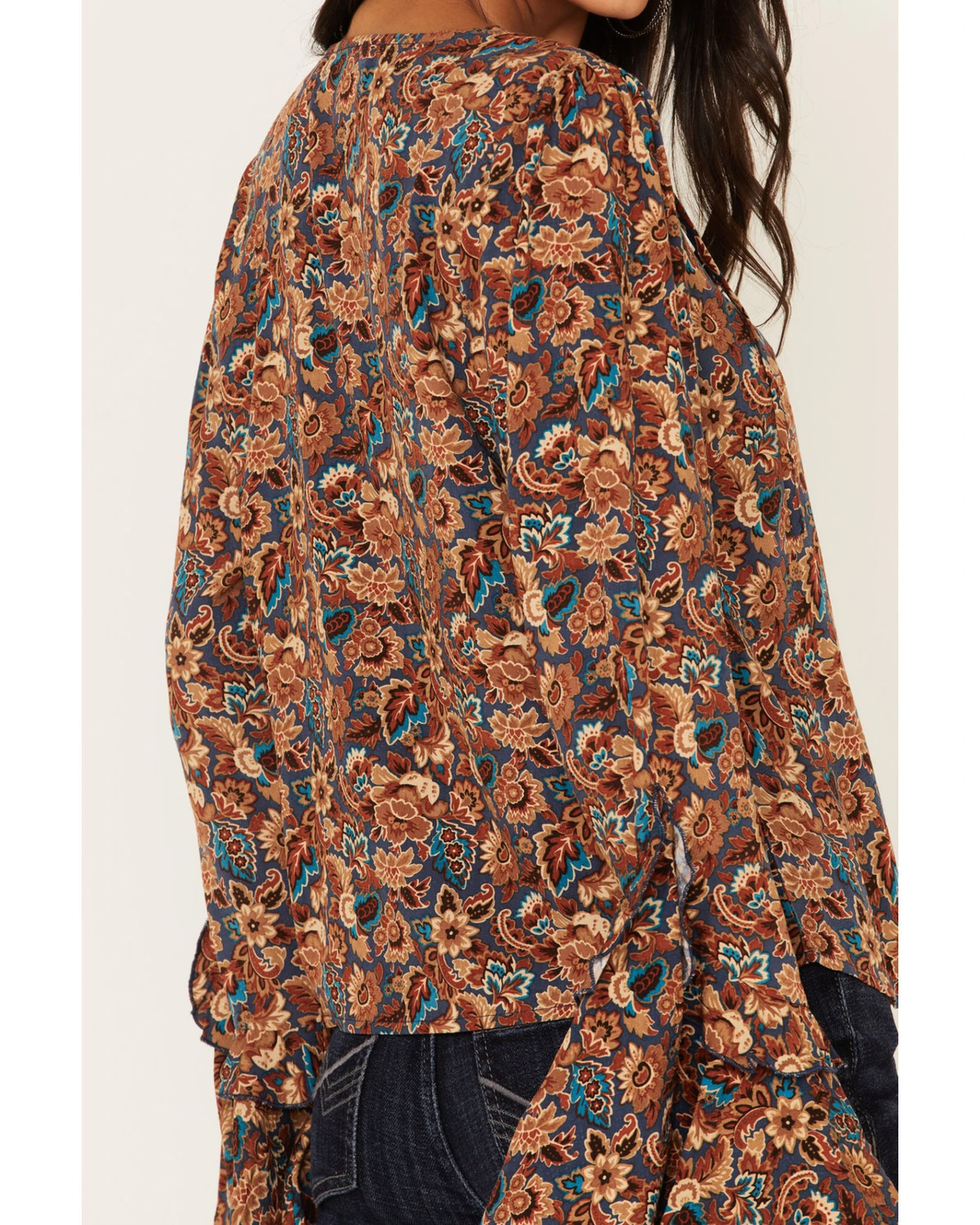 Idyllwind Women's Rouge Paisley Print Lace-Up Top 4 Idyllwind Women's Rouge Paisley Print Lace-Up Top - Image 4