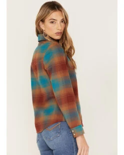 Idyllwind Women's Ombre Plaid Print Long Sleeve Pearl Snap Western Shirt -Deals Grace Apparel Store 2000375314 400 P4
