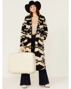 Tasha Polizzi Women's Becket Southwestern Print Sherpa Blanket Coat