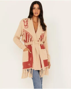 Idyllwind Women's Western Conversational Print Fringe Cardigan