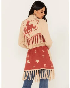 Idyllwind Women's Western Conversational Print Fringe Cardigan -Deals Grace Apparel Store 2000375739 213 P4