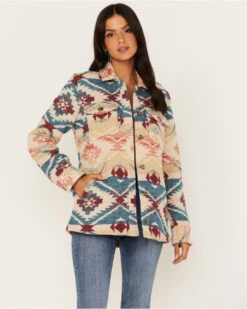 Idyllwind Women's Southwestern Stripe Print Button Down Shacket