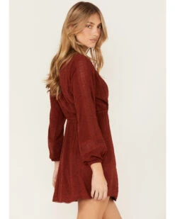 Idyllwind Women's Floral Embroidered Swiss Dot Wrap Dress -Deals Grace Apparel Store 2000375871 213 P4