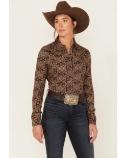 Stetson Women's Prairie Floral Print Long Sleeve Snap Western Shirt