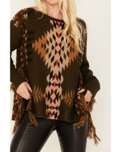 Cotton & Rye Women's Southwestern Print Knit Sweater -Deals Grace Apparel Store 2000378263 341 P3