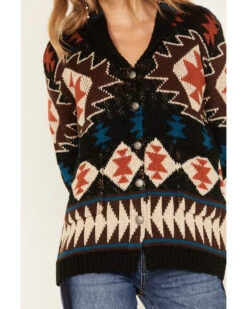 Cotton & Rye Women's Southwestern Print Knit Cardigan Sweater -Deals Grace Apparel Store 2000378265 001 P3