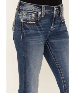 Miss Me Women's Medium Wash Mid Rise Embroidered Bootcut Jeans -Deals Grace Apparel Store 2000378769 401 P4