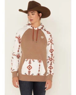 Hooey Women's Southwestern Print Contrast Hoodie