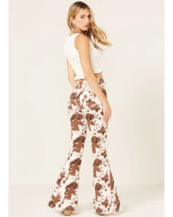 Saints & Hearts Women's High Rise Cow Print Flare Jeans -Deals Grace Apparel Store 2000379203 103 P3