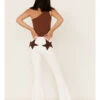 Saints & Hearts Women's High Rise Star Back Seamed Flare Jeans