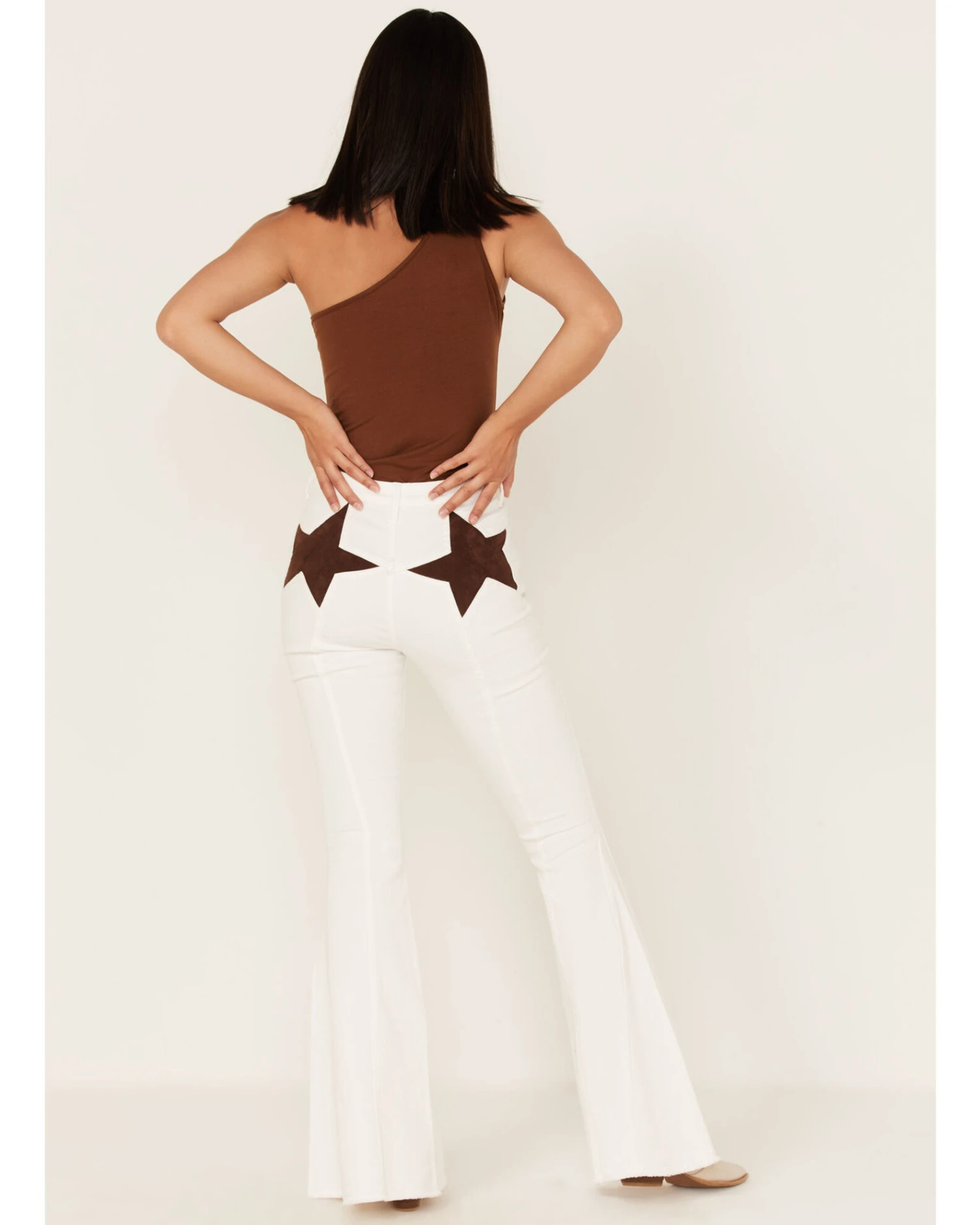 Saints & Hearts Women's High Rise Star Back Seamed Flare Jeans 1 Saints & Hearts Women's High Rise Star Back Seamed Flare Jeans