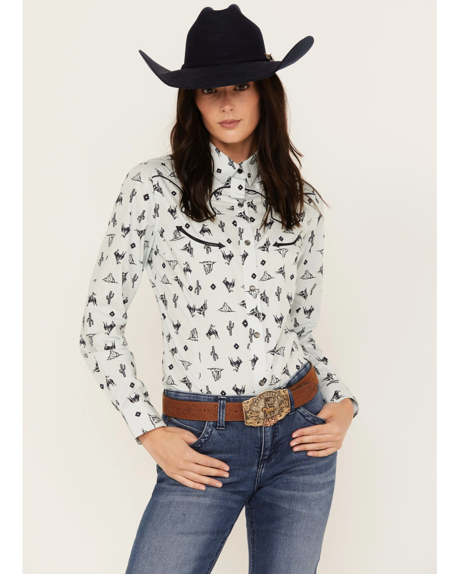Wrangler Women's Desert Toss Long Sleeve Western Pearl Snap Shirt 1 Wrangler Women's Desert Toss Long Sleeve Western Pearl Snap Shirt