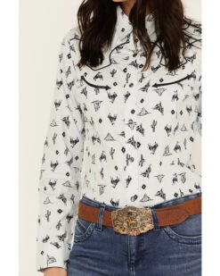 Wrangler Women's Desert Toss Long Sleeve Western Pearl Snap Shirt 6 Wrangler Women's Desert Toss Long Sleeve Western Pearl Snap Shirt -Deals Grace Apparel Store 2000379716 400 P3