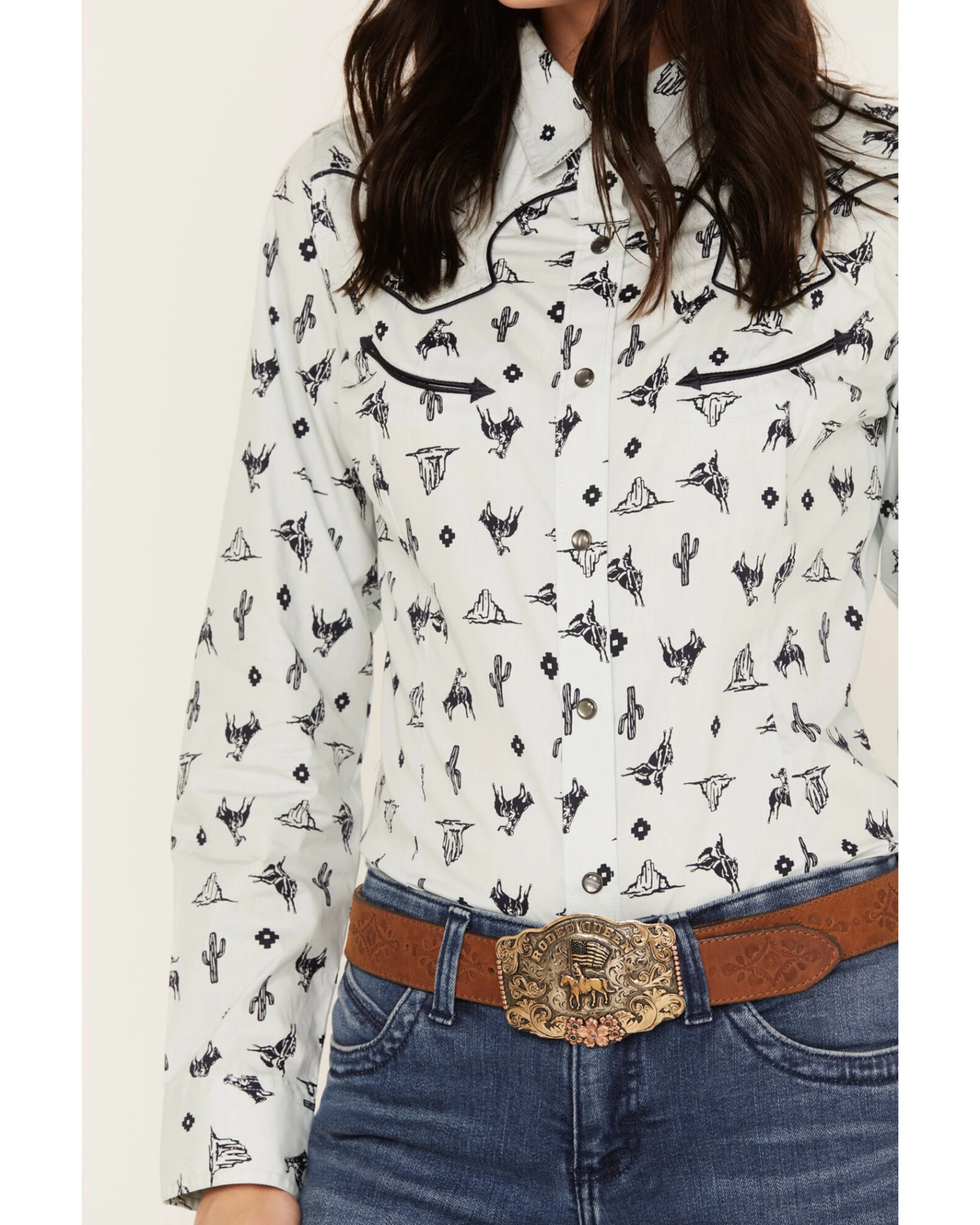 Wrangler Women's Desert Toss Long Sleeve Western Pearl Snap Shirt 3 Wrangler Women's Desert Toss Long Sleeve Western Pearl Snap Shirt - Image 3