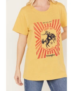 Wrangler Women's Giddy Up Cowboy Short Sleeve Graphic Tee -Deals Grace Apparel Store 2000379721 702 P3