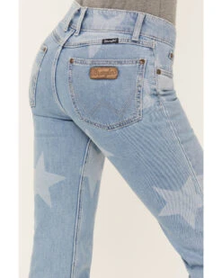 Wrangler Retro Women's Light Wash Mid Rise Star Print Mae Flare Jeans -Deals Grace Apparel Store 2000380198 400 P4