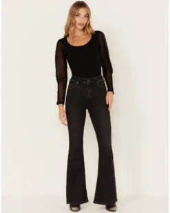 Rock & Roll Denim Women's High Rise Star Back Flare Jeans -Deals Grace Apparel Store 2000380596 001 P4