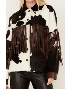 DANCASSAB Women's Taylor Hair-On Hide Fringe Jacket -Deals Grace Apparel Store 2000380611 900 P3
