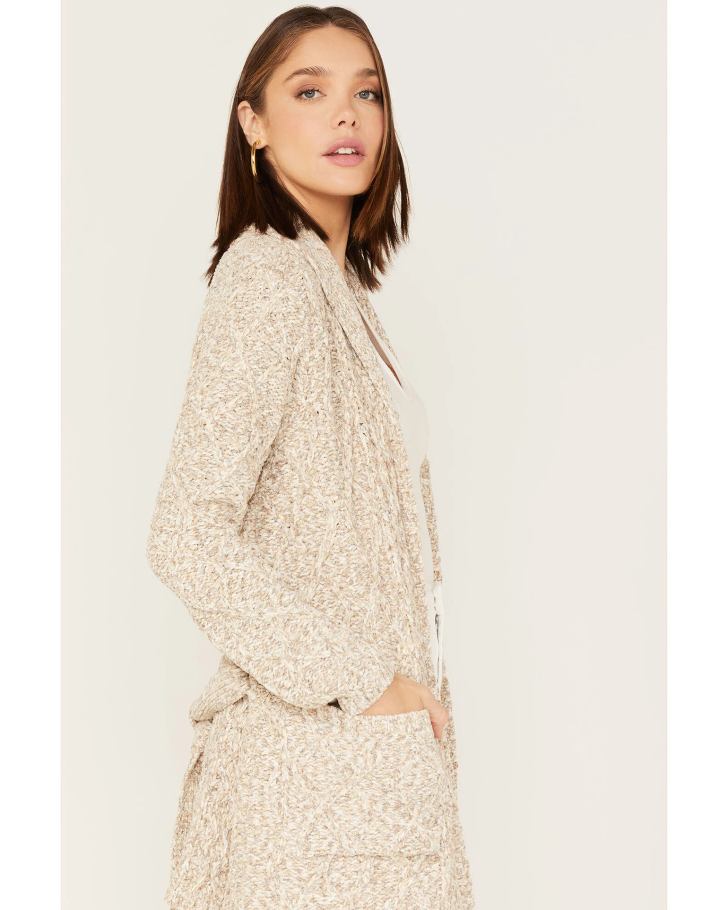 Shyanne Women's Tie Front Knit Cardigan 2 Shyanne Women's Tie Front Knit Cardigan - Image 2