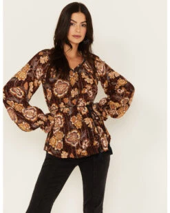 Shyanne Women's Belted Peasant Top