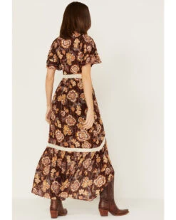 Shyanne Women's Short Sleeve Floral Print High Low Maxi Dress 7 Shyanne Women's Short Sleeve Floral Print High Low Maxi Dress -Deals Grace Apparel Store 2000380672 401 P4