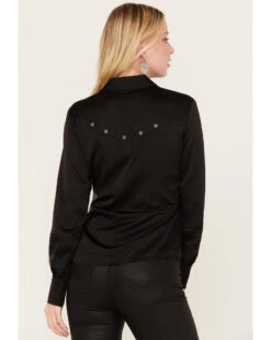 Idyllwind Women's Jellico Satin Tie-Front Western Shirt -Deals Grace Apparel Store 2000380689 001 P4