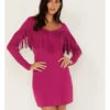 Idyllwind Women's Bryan Long Sleeve Fringe Knit Dress
