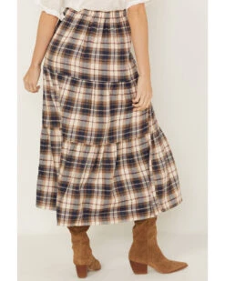 Cleo + Wolf Women's Plaid Print Button Front Midi Skirt -Deals Grace Apparel Store 2000380778 681 P4
