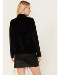 Rock & Roll Denim Women's Shimmer Velvet & Rhinestone Fringe Blazer -Deals Grace Apparel Store 2000381072 001 P4