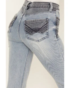 Idyllwind Women's Loma Light Wash Contrast Wash High Risin' Stretch Flare Jeans -Deals Grace Apparel Store 2000381427 412 P4