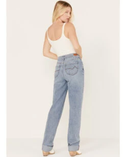 Cleo + Wolf Women's Medium Wash Short Straight Cuffed Jeans -Deals Grace Apparel Store 2000381494 414 P3