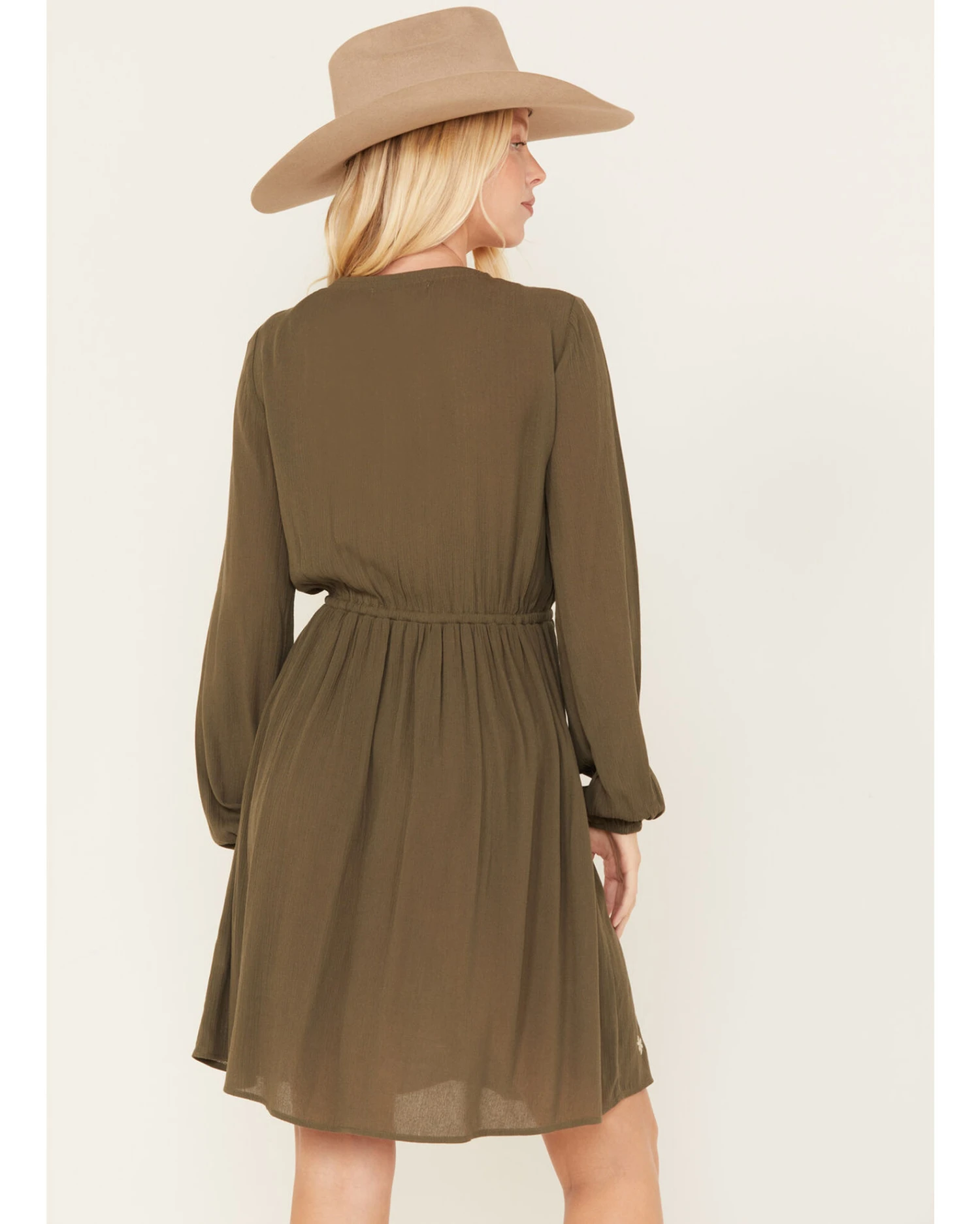 Jolt Women's Floral Embroidered Long Sleeve Dress 4 Jolt Women's Floral Embroidered Long Sleeve Dress - Image 4