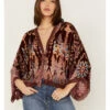 Johnny Was Women's Geo Print Burnout Dazy Kimono