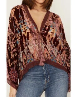 Johnny Was Women's Geo Print Burnout Dazy Kimono -Deals Grace Apparel Store 2000382060 900 P3
